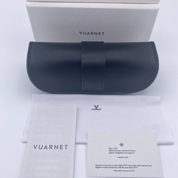 Vuarnet Sunglasses Case Set,Black Hard Leather,Belt Clip,Boxed,Cloth,Auth Card - Picture 3 of 10